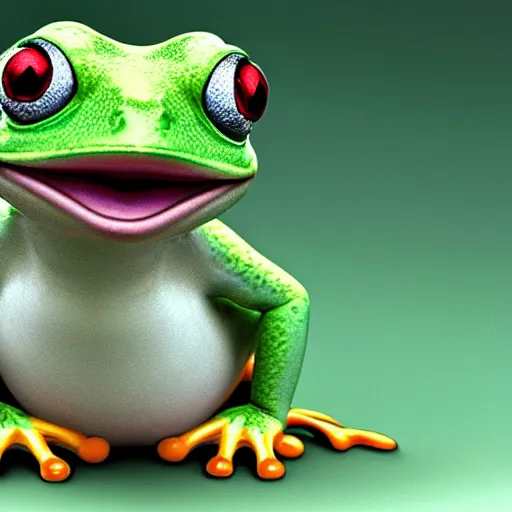 Prompt: cgi pixar frog