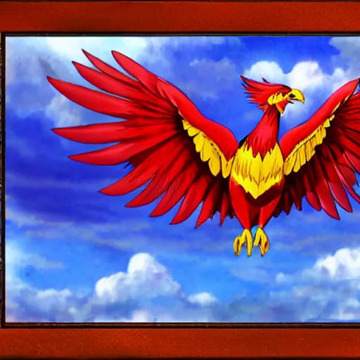 Prompt: ho - oh photorealistic flying over a rainbow