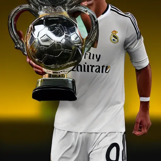 Image similar to ronaldo winning ballandor 2 0 2 2, ultra realistic, 8 k, award winning photography