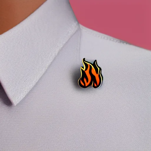 Image similar to minimalistic enamel pin of fire flame, retro design