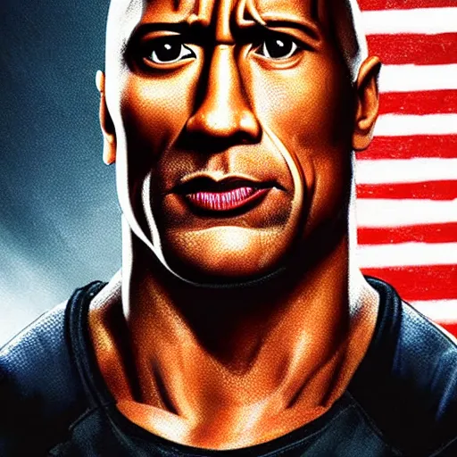 Image similar to dwayne the rock johnson as the terminator, ultra detailed, photorealistic