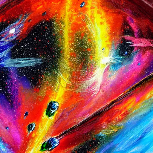 Prompt: the big bang, concept art, painting, colourful, highly detailed