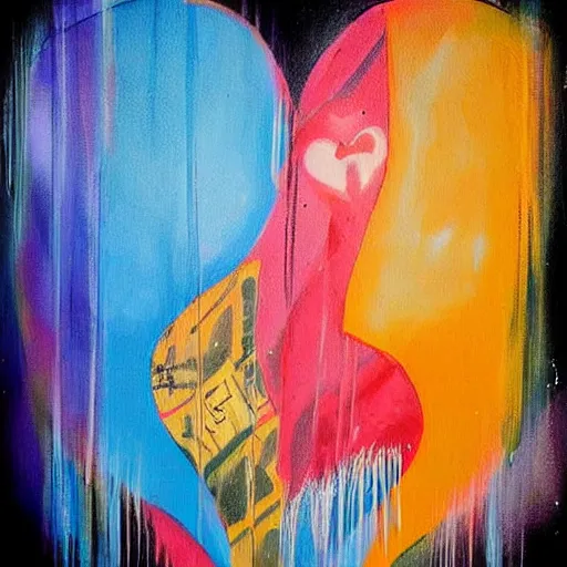 Prompt: beautiful painting of'i love you'graffiti