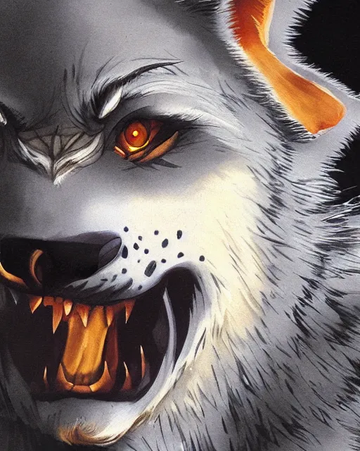 Image similar to character art of a werewolf, by ron spencer.