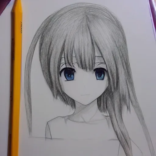 Image similar to Made this pencil drawing of an anime girl #art #pencil #instragramart #drawing