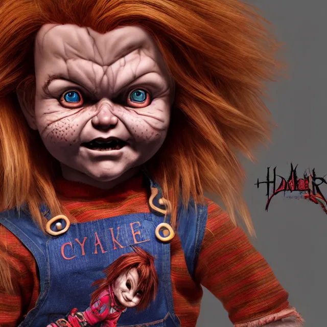 Prompt: chucky the doll, centred, very long hair, hd, hyperdetailed illustration by irakli nadar, intricate linework, bright colors, octopath traveler, final fantasy, unreal engine 5 highly rendered, global illumination, radiant light