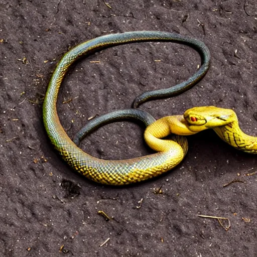 Image similar to the snake eating its own tail