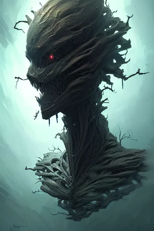 Image similar to professional concept art portrait of a ominous floating!! organic terrifying!! species thing in a dark room by artgerm and greg rutkowski. an intricate, elegant, highly detailed digital painting, concept art, smooth, sharp focus, illustration, in the style of cam sykes.