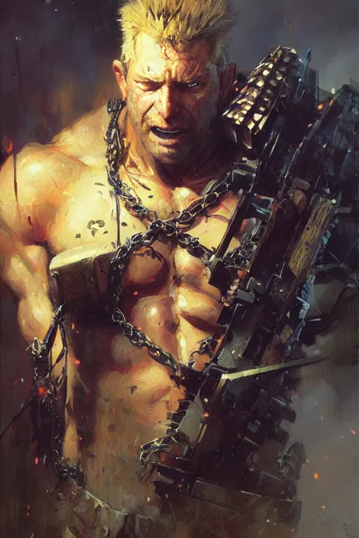 Prompt: chainsawman portrait dnd, painting by gaston bussiere, craig mullins, greg rutkowski, yoji shinkawa