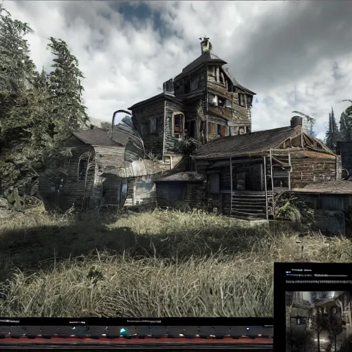 Image similar to photo village horror unreal engine highly detailed