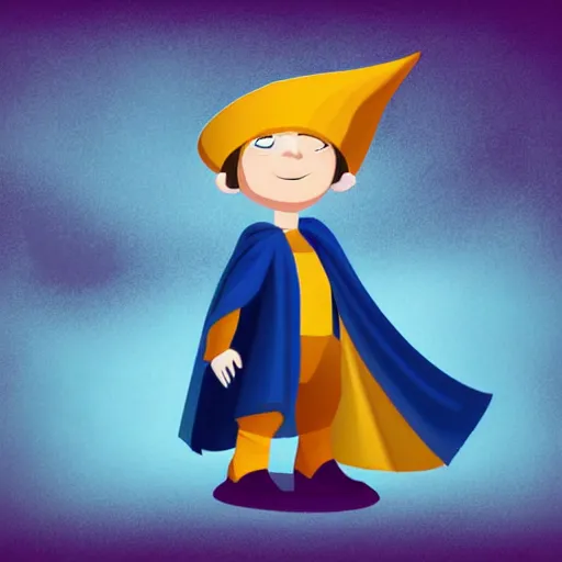 small wizard with no arms wearing a big cape around, Stable Diffusion
