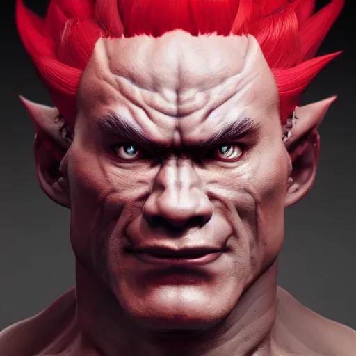 Image similar to portrait of akuma from street fighter, au naturel, hyper detailed, digital art, trending in artstation, cinematic lighting, studio quality, smooth render, unreal engine 5 rendered, octane rendered, art style by klimt and nixeu and ian sprigger and wlop and krenz cushart.
