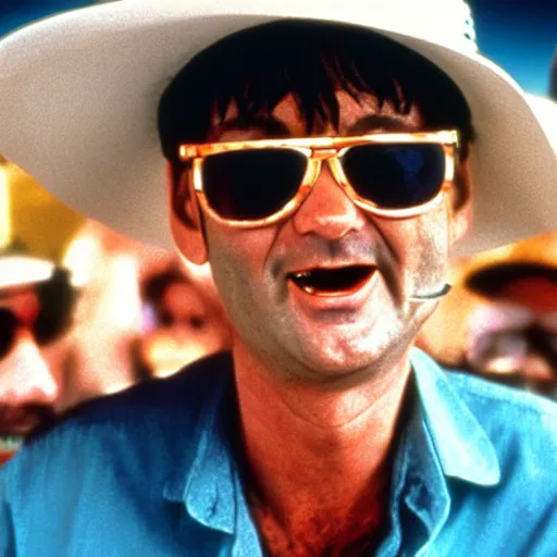 Image similar to bill murray in fear and loathing in las vegas, movie still, promotional shot