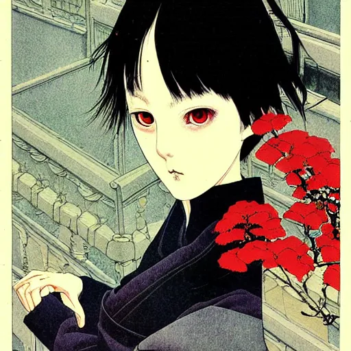 Image similar to prompt: Portrait painted in Miyazaki color style drawn by Katsuhiro Otomo and Takato Yamamoto, inspired by Fables, china doll face, smooth face feature, intricate oil painting, high detail, sharp high detail, manga and anime 2000