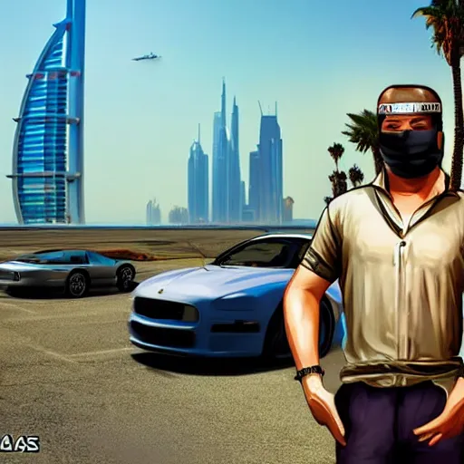 Image similar to gta : dubai, lifelike