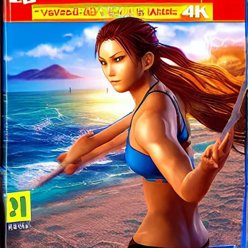 Image similar to video game box art of a ps 4 game called dead or alive xtreme beach volleyball 4, 4 k, highly detailed cover art.