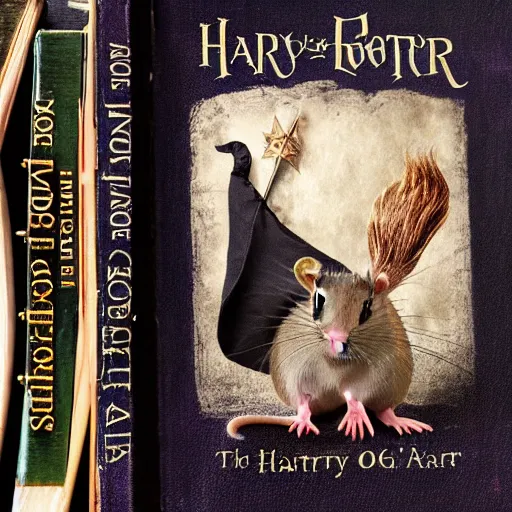 Image similar to rat as harry potter book cover photography masterpiece