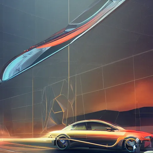 Image similar to sci-fi cars : wall near structure on : the coronation of napoleon painting : and digital billboard in the middle, in style of zaha hadid, suprematism composition, unreal engine 5, keyshot, octane, artstation trending, ultra high detail, ultra photo realistic, 8k, 16k, in plastic, dark, tilt shift,