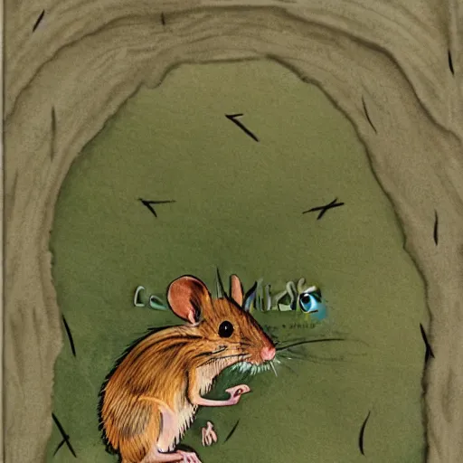 Prompt: field mouse, by cecily mary barker