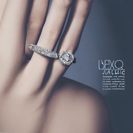 Image similar to jewelry ad posters,diamond ring,diamond fire, sparkle, luxurious, graphic design, ,vogue aesthetic