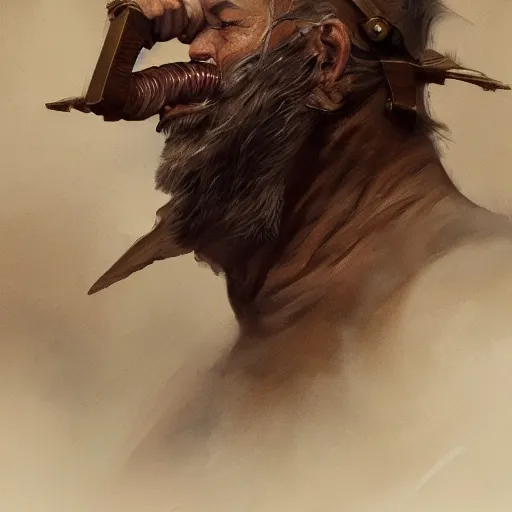 Prompt: portrait of a 6 0 year old male fighter eating beef jerky, fantasy, intricate, elegant, highly detailed, digital painting, artstation, concept art, matte, sharp focus, illustration, art by aenaluck and roberto ferri and greg rutkowski, epic fantasy, digital painting