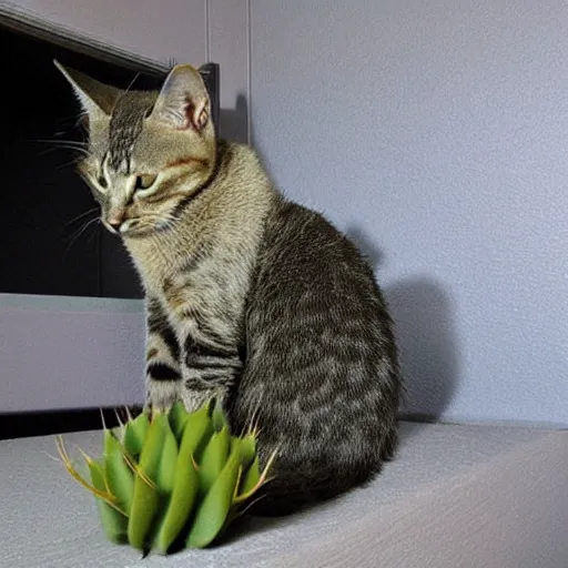 Image similar to cactus shaped cat