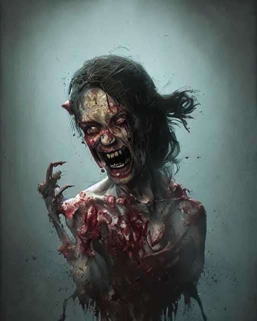 Image similar to hyper realistic photo portrait laughing lunatic zombie cinematic, greg rutkowski, james gurney, mignola, craig mullins, brom