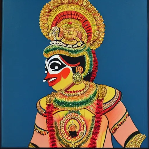 Prompt: adele as a Kathakali dancer, portrait