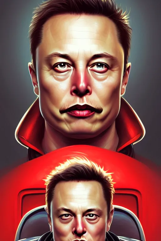 Image similar to elon musk as mario, realistic portrait, symmetrical, highly detailed, digital painting, artstation, concept art, smooth, sharp focus, illustration, cinematic lighting, art by artgerm and greg rutkowski and alphonse mucha