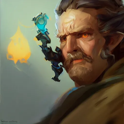 Image similar to greg manchess portrait painting of bilbo beutlin as overwatch character, medium shot, asymmetrical, profile picture, organic painting, sunny day, matte painting, bold shapes, hard edges, street art, trending on artstation, by huang guangjian and gil elvgren and sachin teng