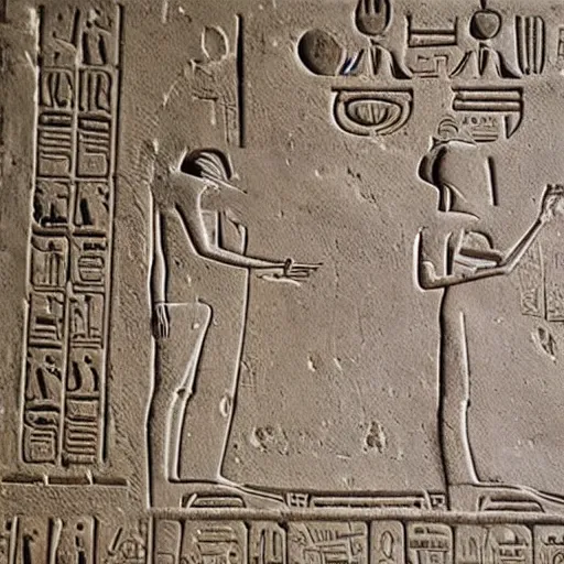 Image similar to kermit as an ancient egyptian hieroglyph