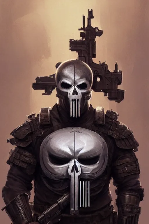 Image similar to Boris Johnson as Punisher, armor plate with skull image, realistic portrait, highly detailed, digital painting, artstation, concept art, smooth, sharp focus, illustration, cinematic lighting, art by artgerm and greg rutkowski and alphonse mucha