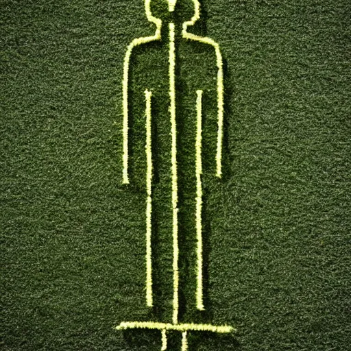 Prompt: man made of grass