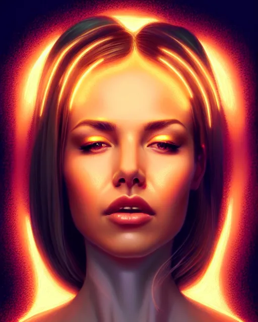 Prompt: symmetry portrait of jodi arias angel, glam, deco, glowing lights, intricate, elegant, highly detailed, digital painting, artstation, concept art, smooth, sharp focus, illustration, art by artgerm and greg rutkowski and fra angelico and unreal engine 5