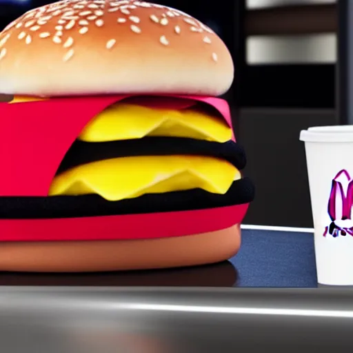 Image similar to Ham Solo at mcdonalds, 4k