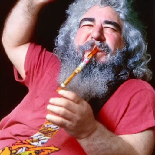 Prompt: jerry garcia smoking a fat joint