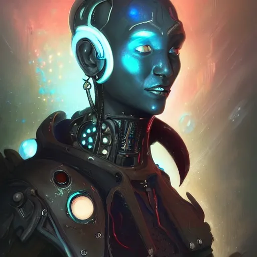 Prompt: portrait of a beautiful cybernetic drow, cyberpunk concept art by pete mohrbacher and seb mckinnon and beksinski and josan gonzales, digital art, highly detailed, intricate, sci-fi, sharp focus, Trending on Artstation HQ, deviantart, unreal engine 5, 4K UHD image
