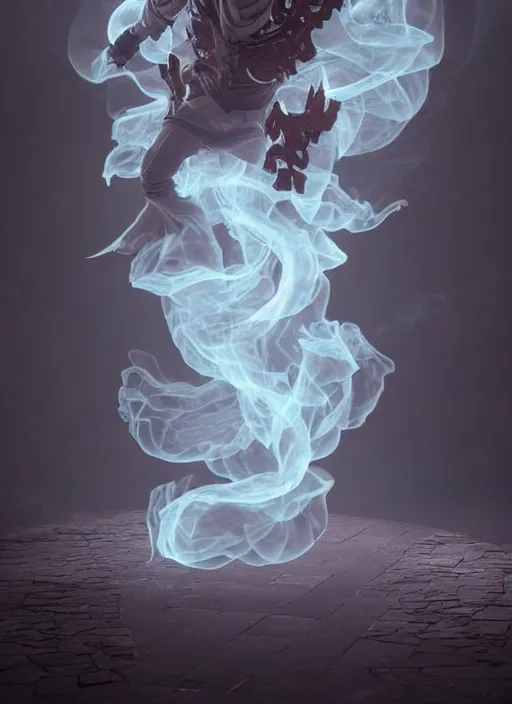 Prompt: slose - up shot, highly detailed stunning image of ghost sorcerer full body!! 3 d octane render, unreal engine, hyper realistic, realistic, soft illumination, surrounded in dask wispy smoke!! trending artstation