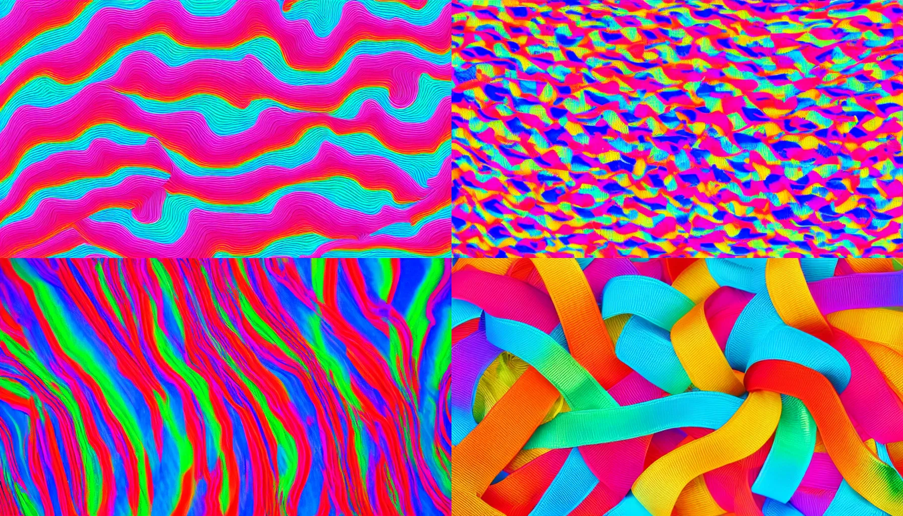Prompt: (abstract micro-rippling flowing colorful) ribbon