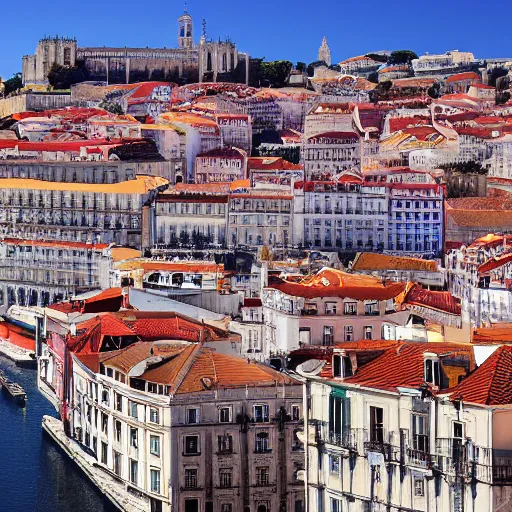 Prompt: Lisbon city, matte painting, 4k