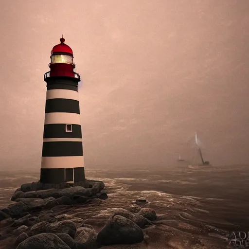 Image similar to a beautiful view of silent hill lighthouse, ultra detailed