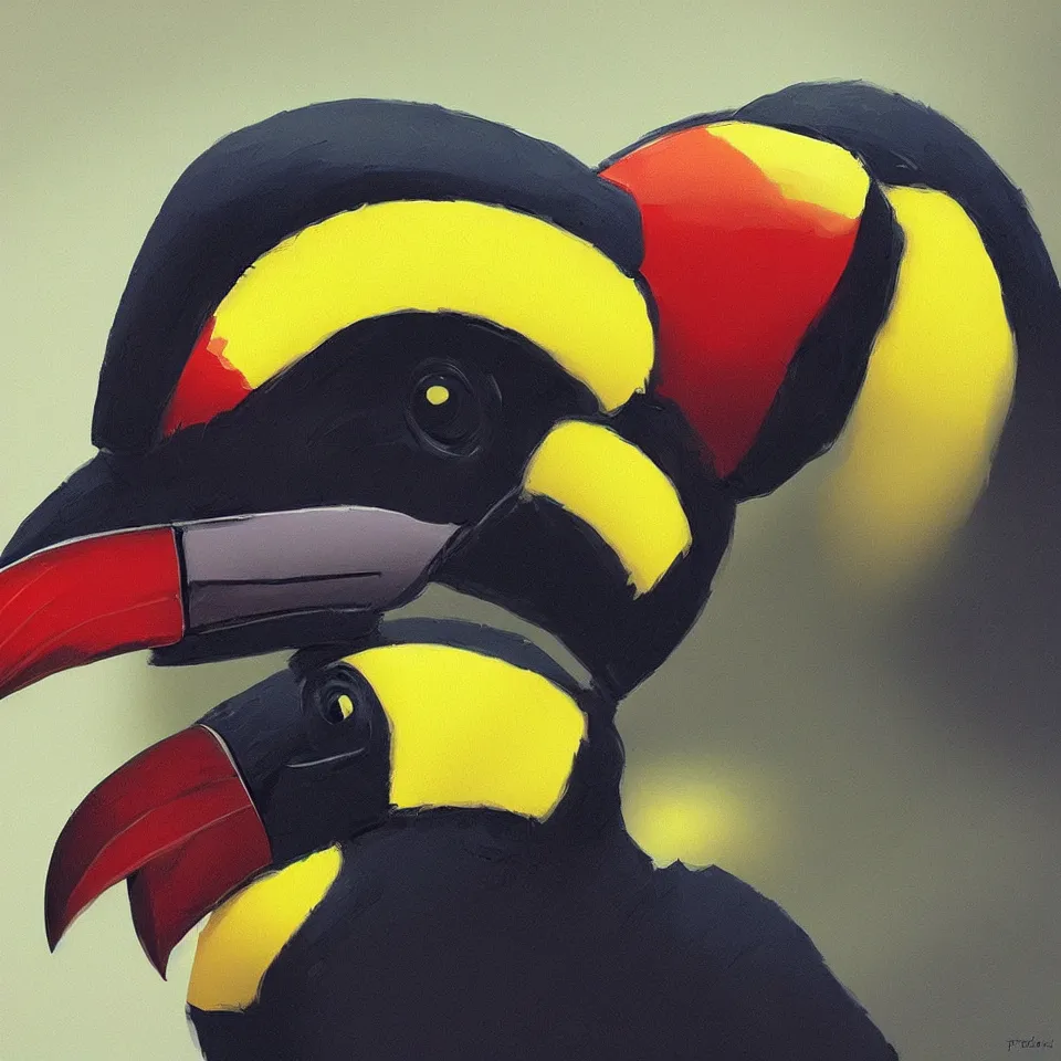 Image similar to portrait robot toucan, digital painting, digital art, beautiful, cinematic, 4 k, ultra hd, art by frank frazetta, dynamic lighting