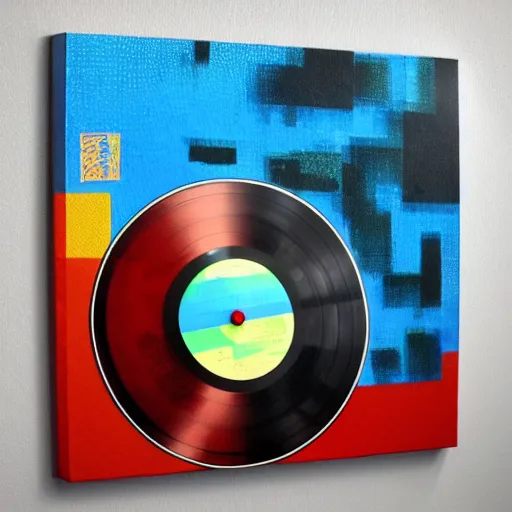 Prompt: vinyl records as abstract art, concept art, digital art, japanese art