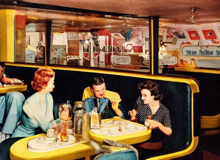 Prompt: diner, 1950s,jukebox