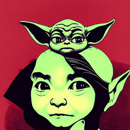 Prompt: portrait top light, by killian eng and joe fenton and martin deschambault and conrad roset, inspired by baby yoda, etching, fine, sharp high detail,