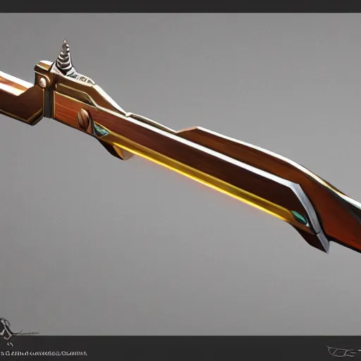 Prompt: a boomerang with magical gun barrels on both ends, science fantasy, concept art, realism,