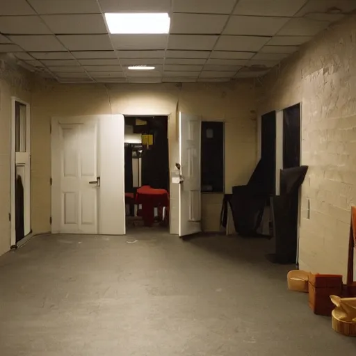 Prompt: party in the backrooms, liminal space