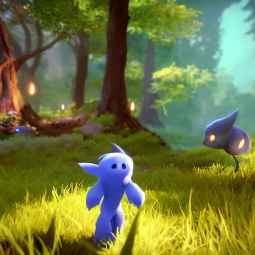 Prompt: 3 d ori and the will of the wisps game screenshot, vivid, unreal engine, 3 d rendered