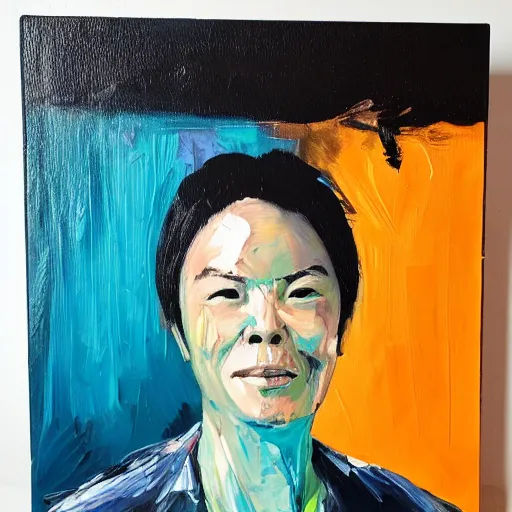 Prompt: experimental palette knife oil painting a police psychologist named dr. tracy wong