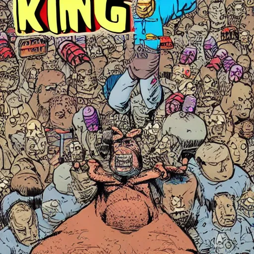 Image similar to king pig, style of Geof Darrow